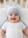 Однослойная вязаная шапочка с завязками, хлопковая фото 8 &mdash; MamaEmma.ru