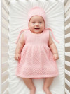 Хлопковый вязаный чепчик Little Me розовый фото 6 &mdash; MamaEmma.ru