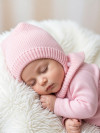 Шапка-капор на подкладке на весну-осень розовый фото 3 &mdash; MamaEmma.ru