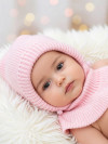 Шапка-капор на подкладке на весну-осень розовый фото 4 &mdash; MamaEmma.ru
