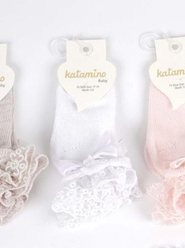 Белые носки с кружевом Katamino фото 1 &mdash; МамаЭмма