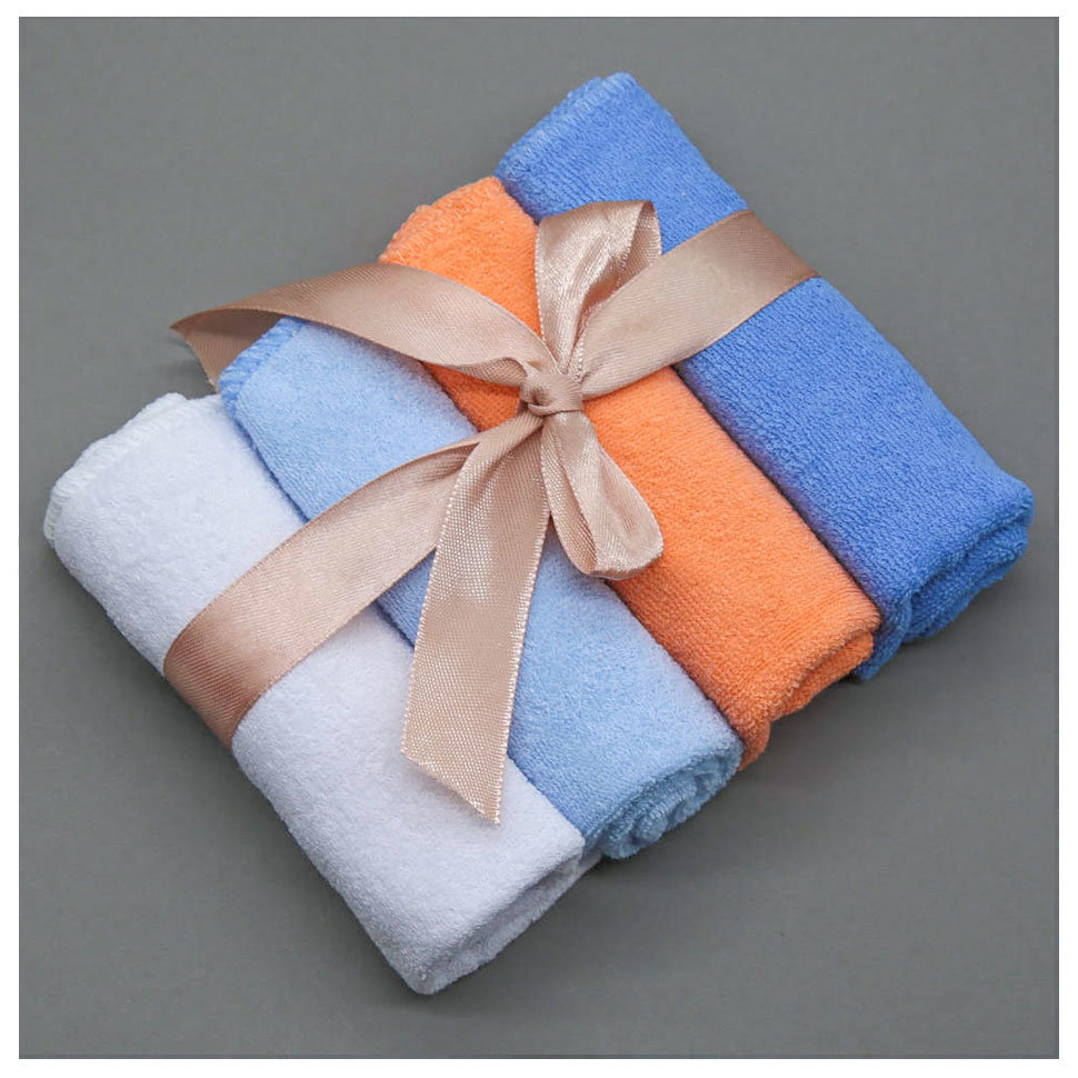 Махровые салфетки детские 4 шт., с голубым фото 1 &mdash; МамаЭмма