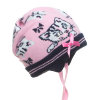 Вязанная шапка Анфиска с шерстью и стразами розовая фото 1 &mdash; МамаЭмма