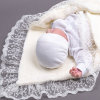 Вязаный конверт одеяло теплый с кружевом и лента-бант фото 4 &mdash; MamaEmma.ru
